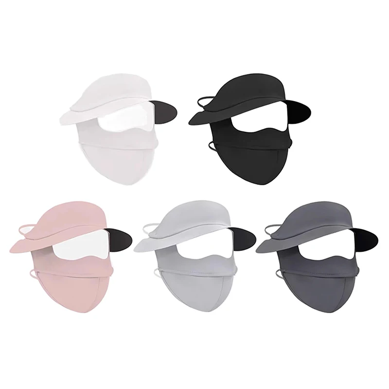 Summer Ice Silk  Breathable Thin Whole Face Cover UV resistant outdoor Sunscreen Traceless Mask