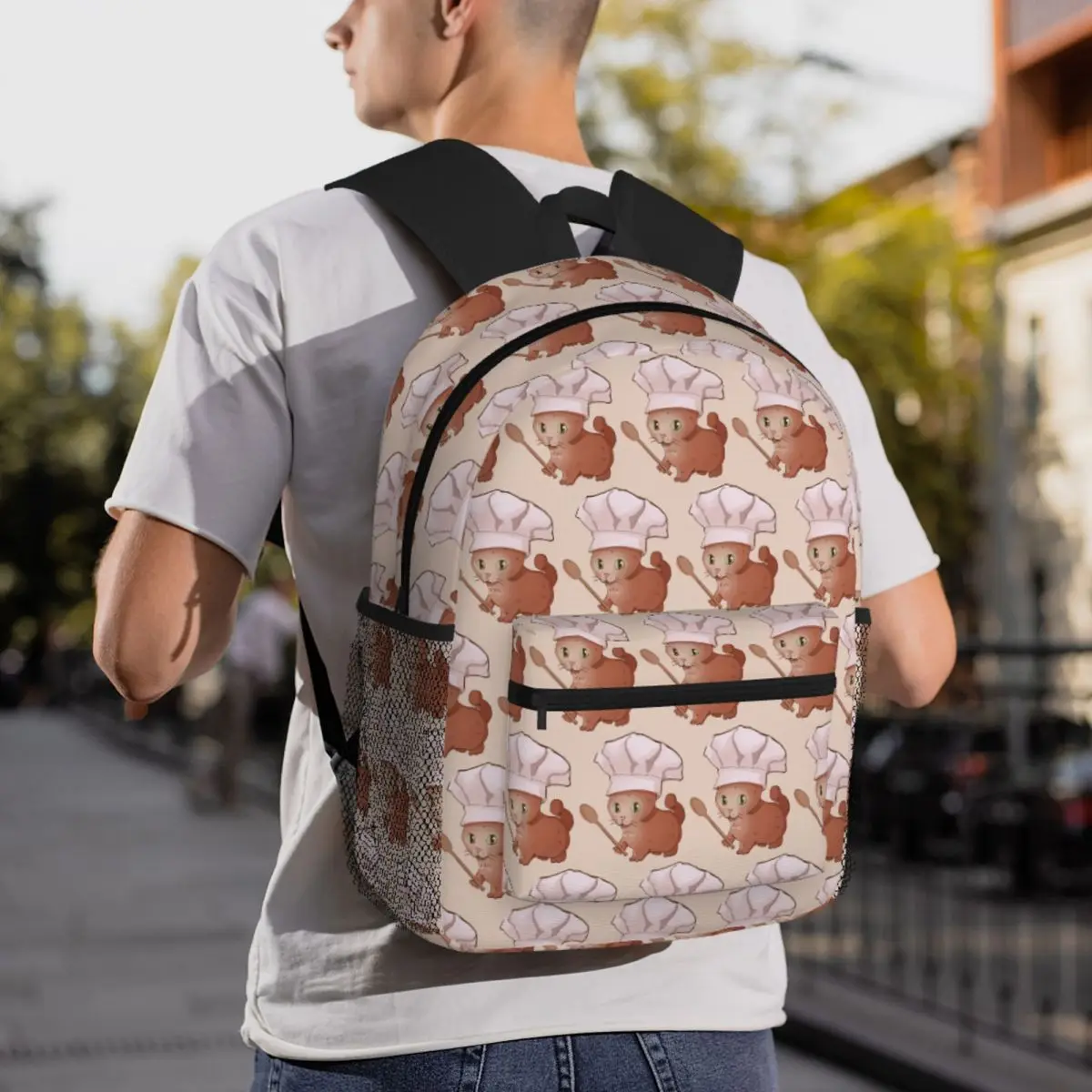

Chef Cat Kitten Meme Lemme Backpack Daypack Large Capacity Kids BookBag School Bag Shoulder Bags for Men Women