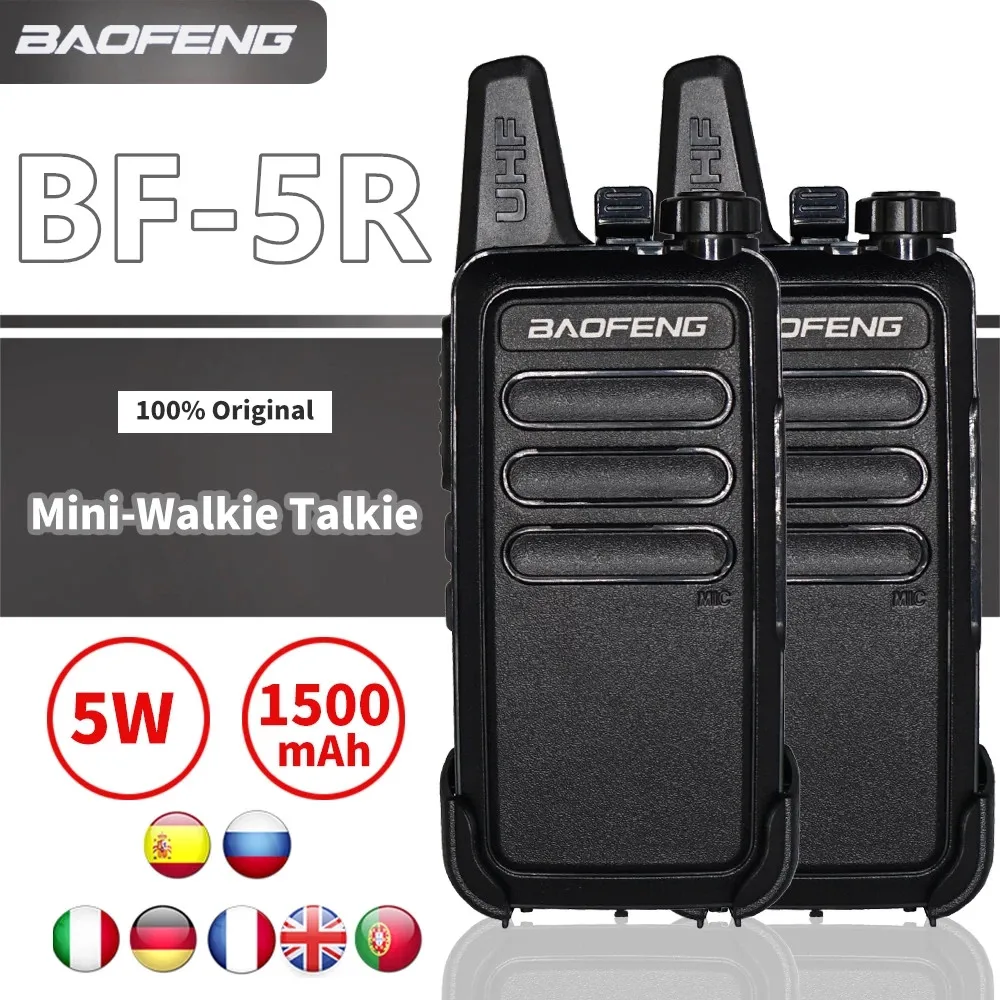 Baofeng BF-5R UHF 밴드 미니 워키토키, 휴대용 양방향 라디오, BF 5R, USB 충전 라디오, 사냥 하이킹 