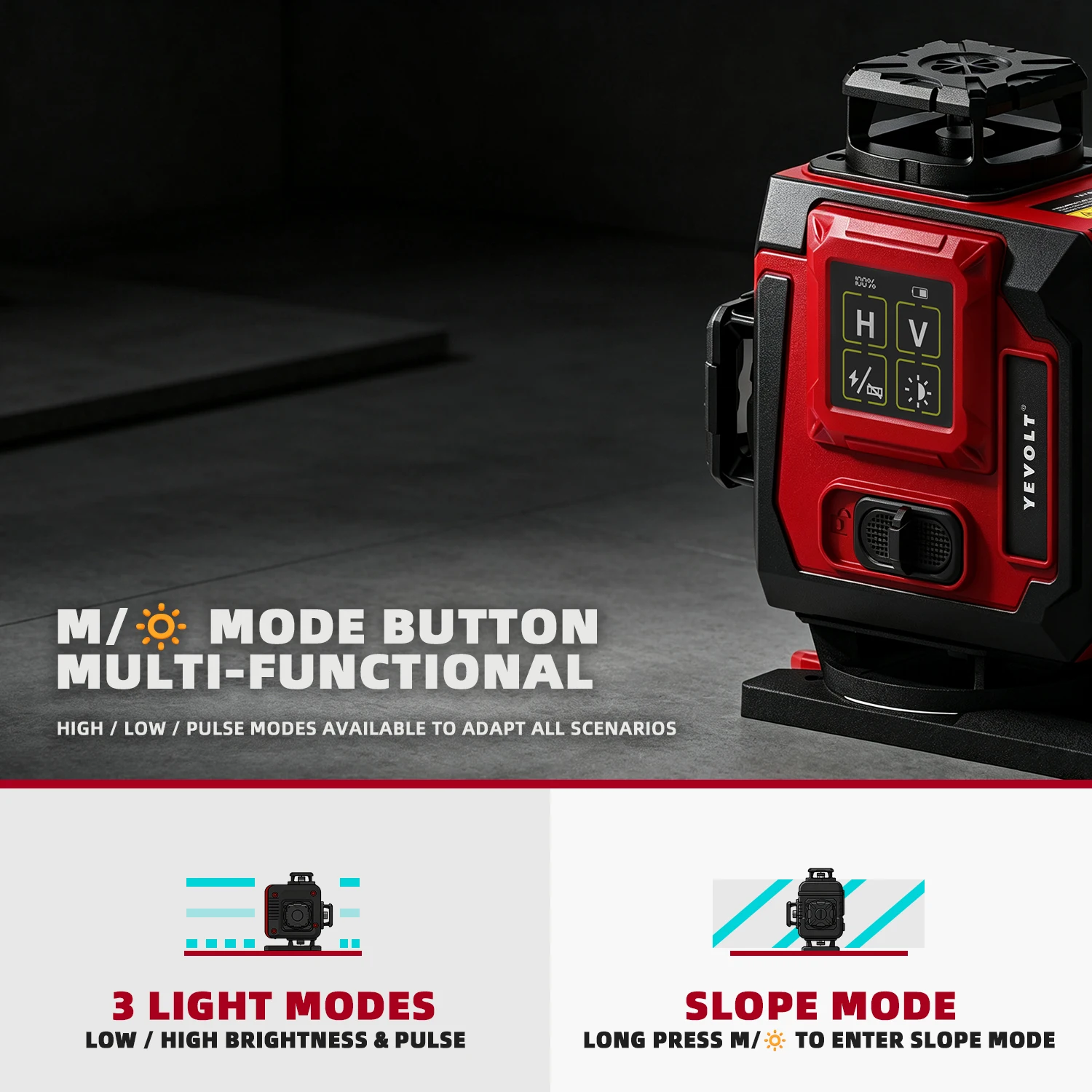 YEVOLT 16 Hatlı 4D Yeşil Kendi - Laser Level 16 Lines 4D Green incelemesi ve fiyatı