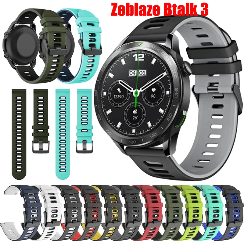 

Sports Rubber Strap for Zeblaze Btalk 3 Swim Silicone Soft Watchband 20mm 22mm Belt Replacement Accessorie