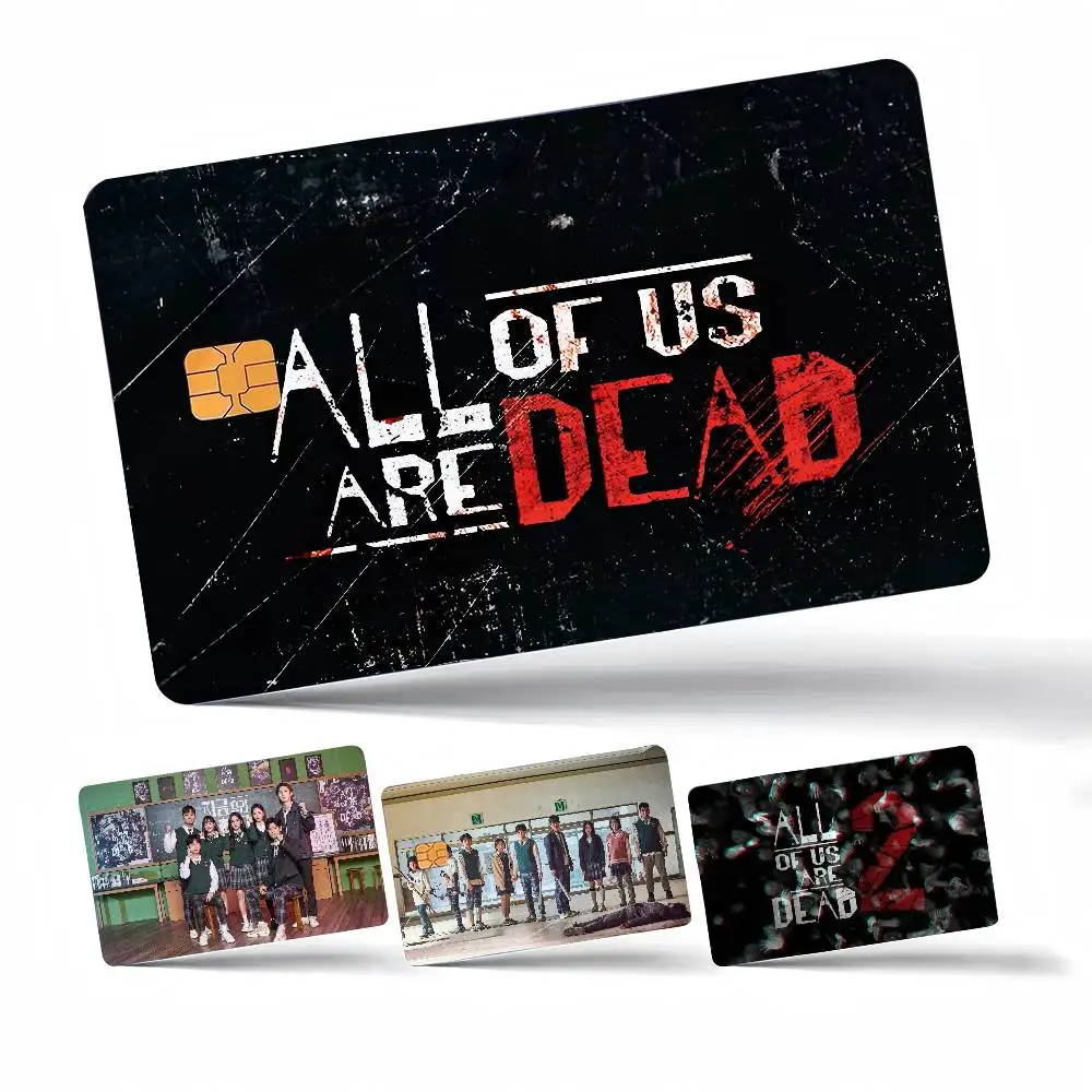 Koreanischer TV-Serien- "All Of Us Are Dead" Anime-Cartoon 1 Set mit 4 Stück Aufkleber-Folien für Kreditkarten, Debitkarten, Bankkarten und Buskarten