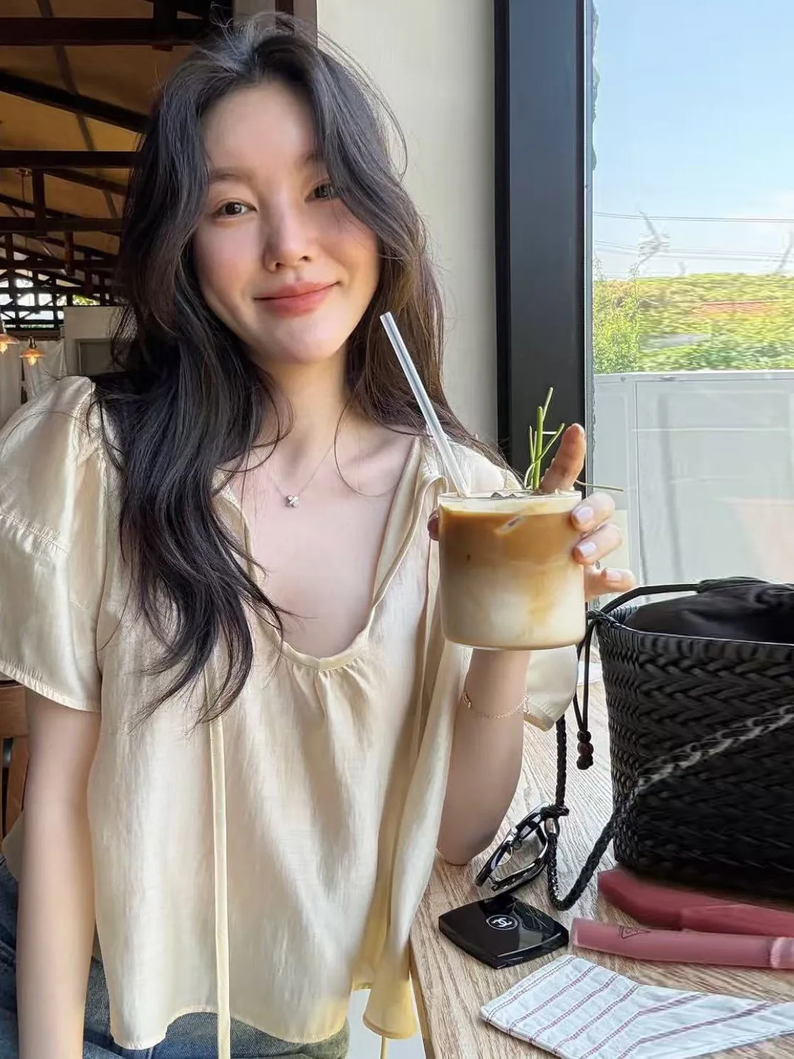 Korean Style Loose Breathable Top Cool Sensation Double Sided Wear Daily Versatile Semi-Transparent Women's Fashion Sweater
