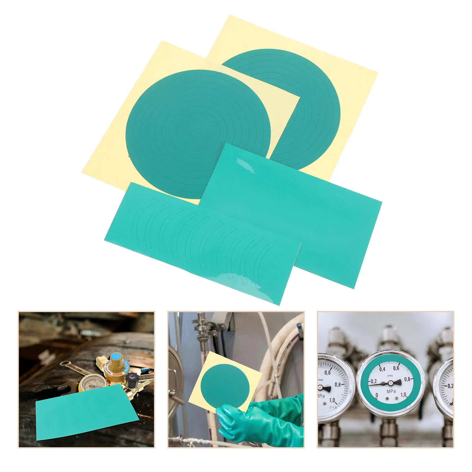 

4Pcs Pressure Gauge Decals Reflective Waterproof Sticker Labels Dashboard Gauge Marker Circle Indication Adhesive Durable
