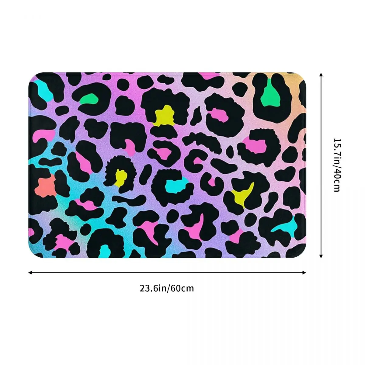Colorful Leopard Print Doormat Cushion Carpet Rug Kitchen Entrance Home Floor Mat for Bedroom Footpad Mats
