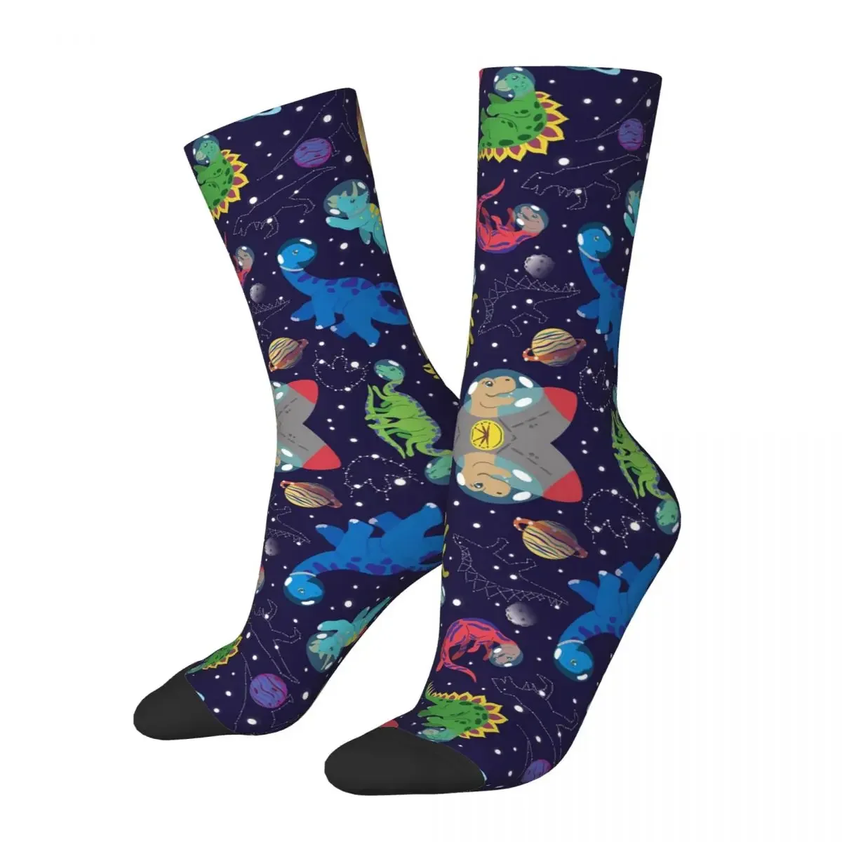 

Space Dinosaurs & Constellations Socks Harajuku Sweat Absorbing Stockings All Season Long Socks Accessories for Unisex Gifts