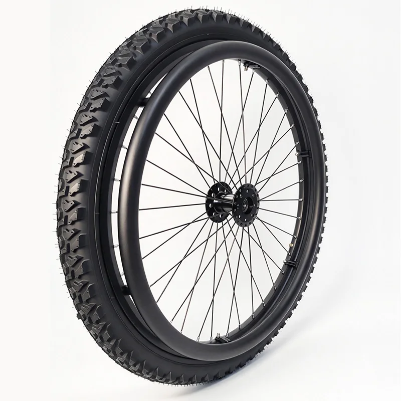 A Pair of 24X1.95 (50-507) Wheelchair Rear Wheels, Mountain Wheels, All-Terrain Tires, Large Particle off-road Pneumatic Tires, Quick-Release Installation, One Each for Left and Right (Pair) view 3