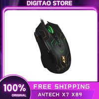 A4tech X7 X89 Gamer Mouse Wired Lightweight PAW3212 RGB Light 2400DPI Macros Office E-Sport CSOL Gaming Mouse For Laptop PC Gift