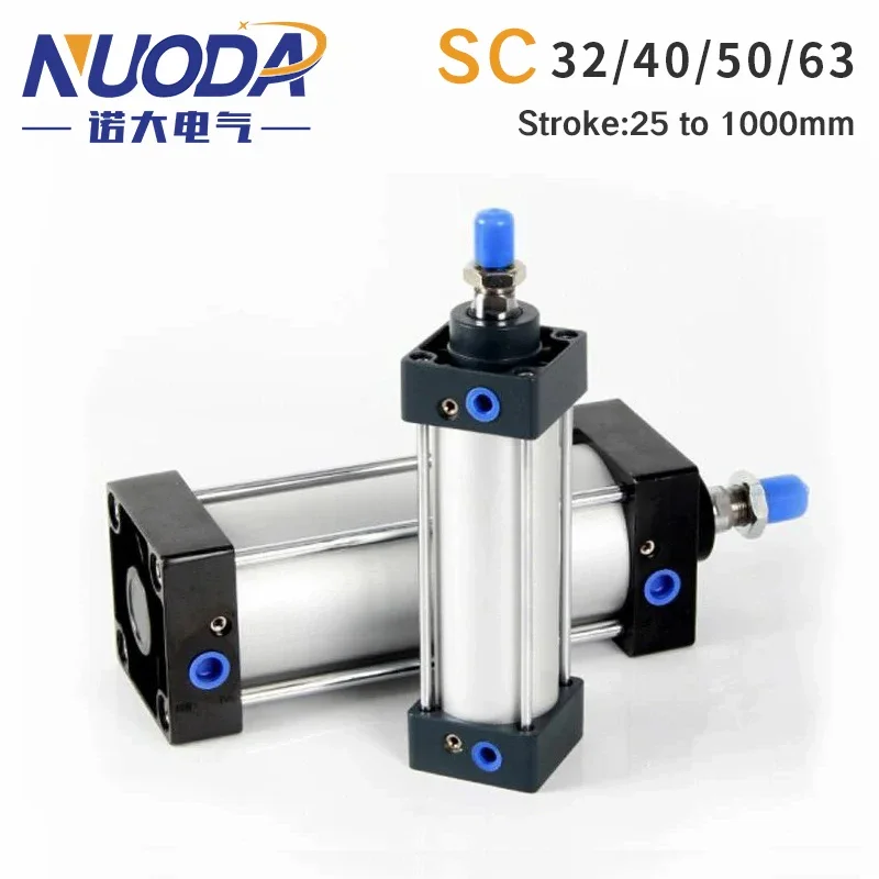 SC Standard Air Pneumatic Cylinders SC32/40/50/63mm Bore Double Acting 50/75/100/125/150/175/200/250/300/400/500/1000mm Stroke