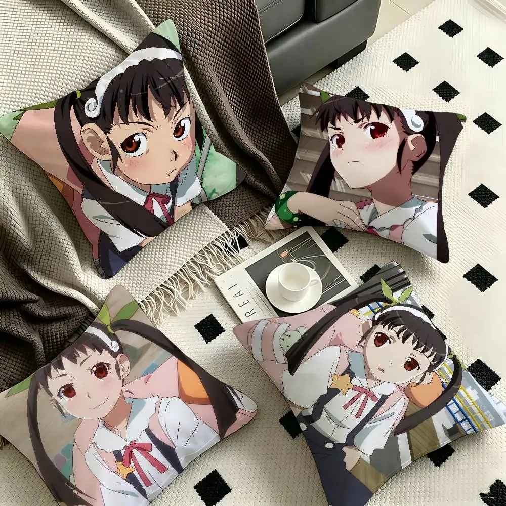 Mayoi Hachikuji Bakemonogatari Pillow Case Fashion Square Pillowcase Bedroom Sofa Room Ins Decoration Leisure