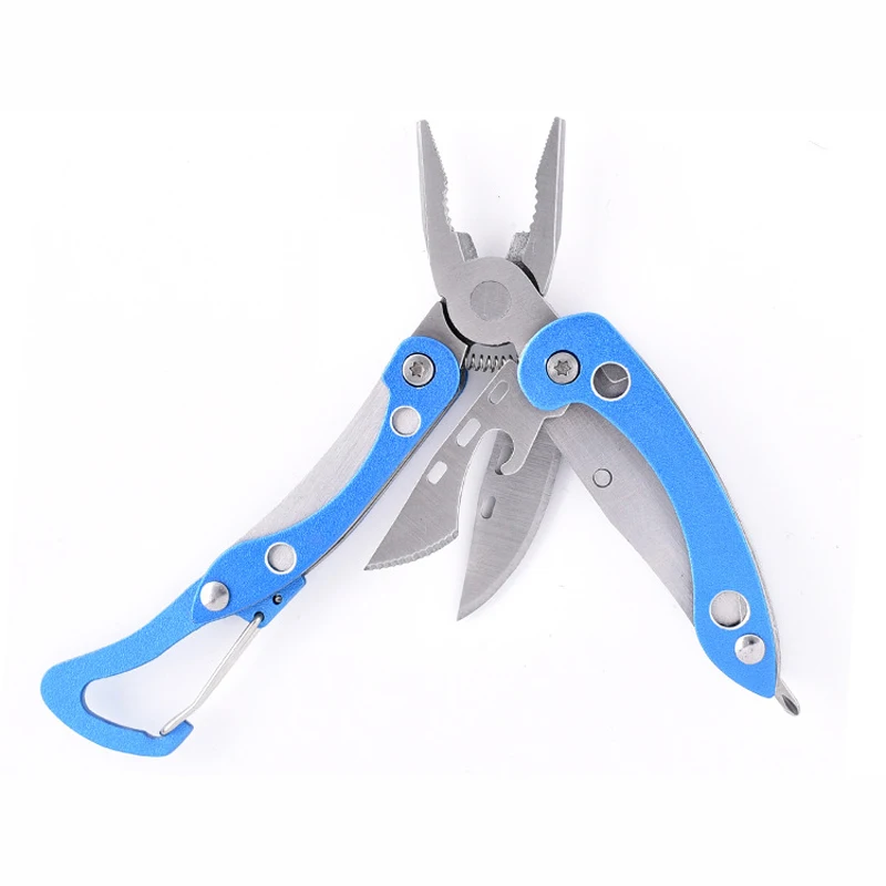 Dobeli 7 In 1 Stainless Steel Blade Outdoor Camping Multitools Multi-functional Pliers with Mini Folding Knife Gift Lylon Bag