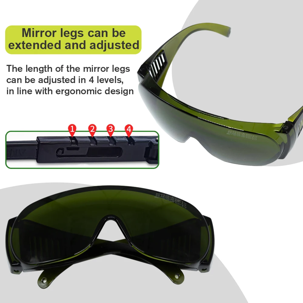 DMK  Laser Goggles 0D 5+ Protective Glasses Shield Protection for UV & Green Laser Safety Goggles For laser Optical fiber markin