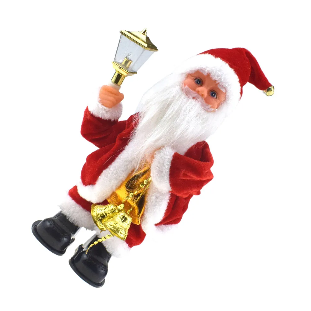 Aa Battery Powered Swing Singing Santa Claus Light Bell Animated Christmas Decoration Festive Home Room Car Gift for Kids