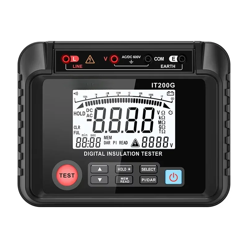 IT200G Auto Range AC DC Voltage Measure Insulation Resistance Testers Meter Megohmmeter Voltmeter