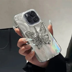 Glitter Butterfly Holder Stand Phone Case For Honor 200 Pro 200 Lite X6 X6S X6A X6B X7 X7A X8 X8A X8B X9A X9B Shockproof Cover