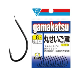 Gamakatsu Fish Hook, Maruki Black, Slightly Twisted with Barbs, Ligeiramente, Produzido no Japão, C1MA1, 5-20 #