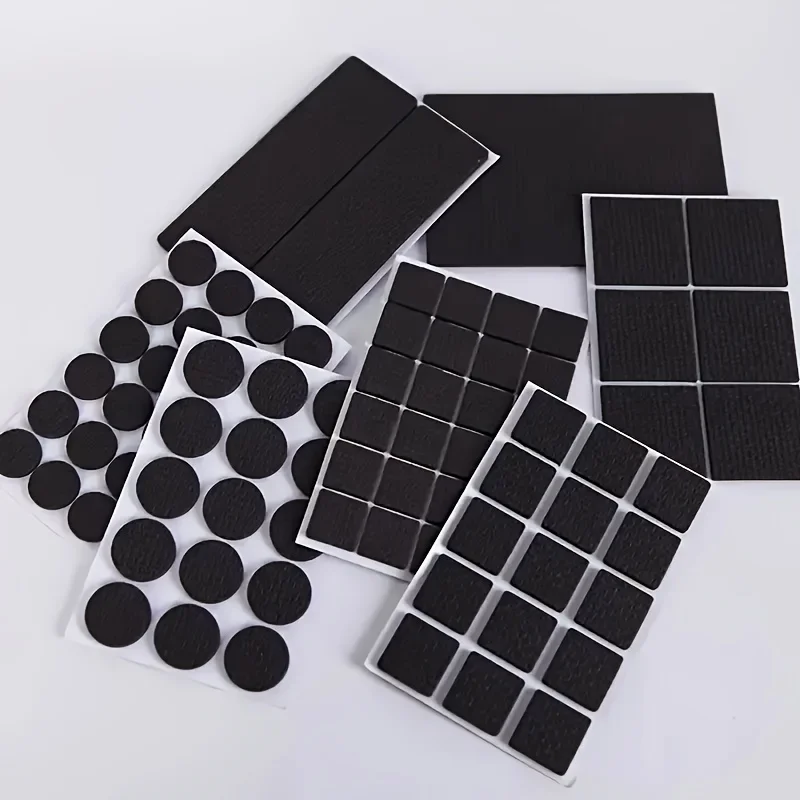 YITAPE DIY Cut-to-Fit Furniture Pads Self-Adhesive Anti-Slip Floor Protector Mat for Hardwood Chair Table Leg 9/18/36PCS Black