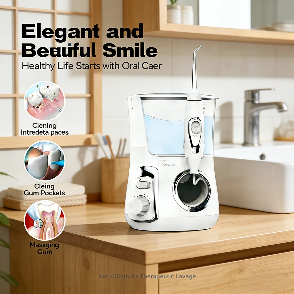 

800ML Electric Teeth Cleaner Water Flosser, 10 Pressure Modes 5 Nozzles, Oral Spa System for Long-Lasting Freshness