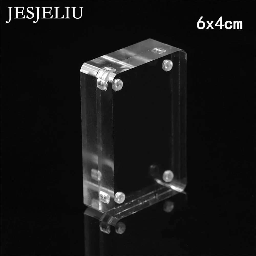 Transparente Acrílico Photo Frame, Frame Display Magnético, Poster Rack, Clear Poster Card Stand, Room Desk, Decoração de casa, 2pcs