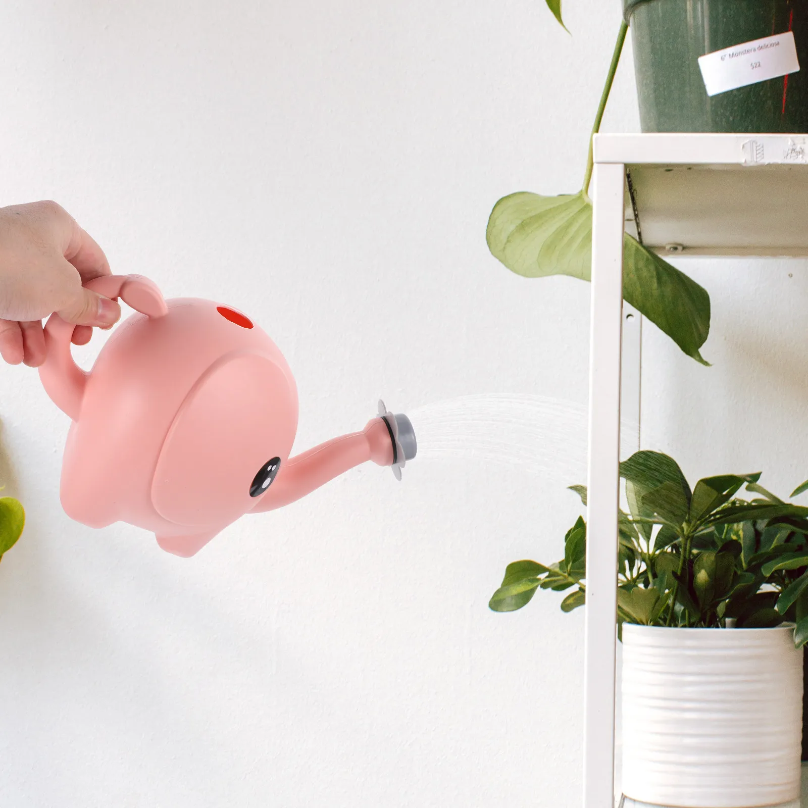 Elephant Watering Can Plastic Long Spout Kettle Ergonomic Handle for Small Plants Bonsai Indoor Garden