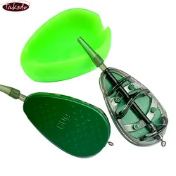 TAKEDO 20G 30G 40G 50G 60G Flat Feeder Method Feeder Set Carp Fishing Tool Bait Thrower 2 PCS Method Feeder with 1 Bait Mould