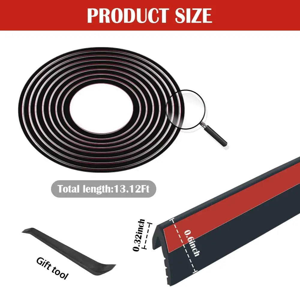 Car Window Seal Strip Car Window Lift Sealing Strips Auto Rubber Side Window Filler V Shape Weatherstrip Noise Insulation Goods