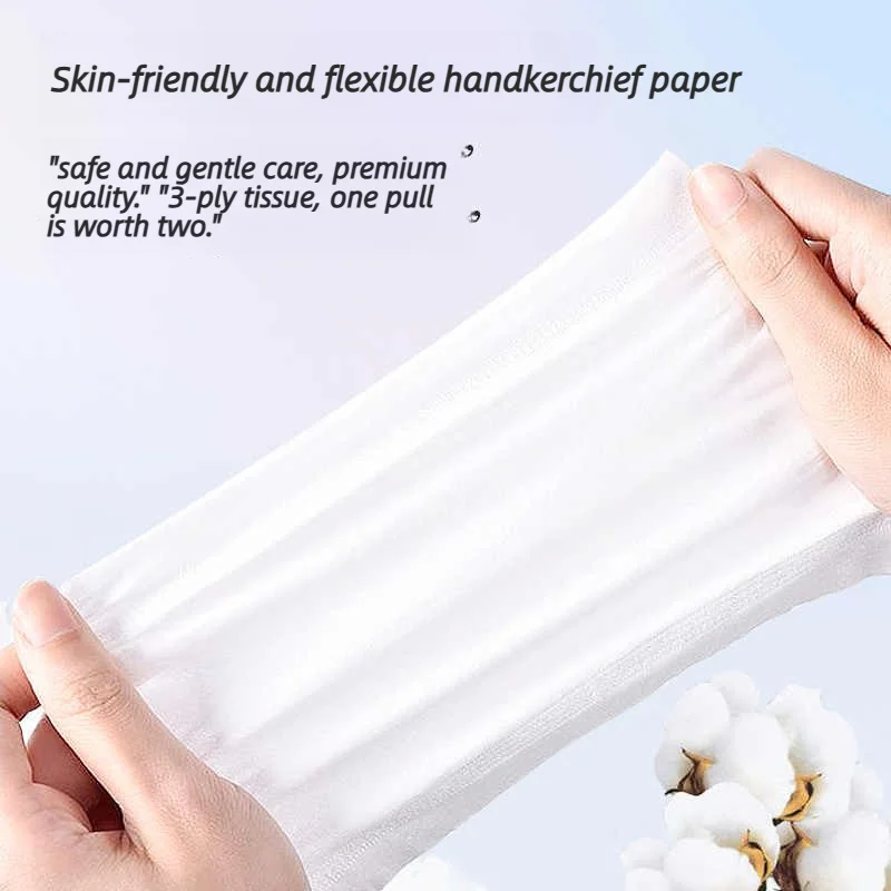 60 Packs Mini Pocket Facial Tissue 3 Ply Virgin Wood Pulp Unscented Cartoon Print Soft Wet Strength Napkin For Travel School Fam