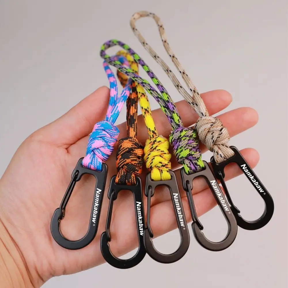 2pcs New Multi-functional Carabiner Keychain 20cm Length 7 Colors Outdoor Emergency Cord Key Holder Anti-loss Hook