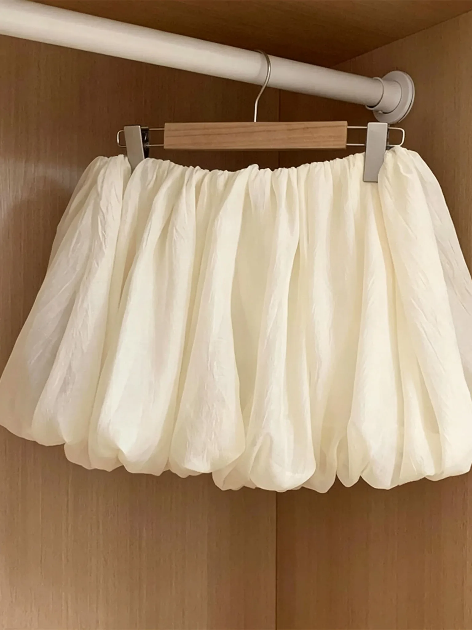 High Waist Bubble Lantern Shorts Women's Casual Pumpkin Puffy Pants A-Line Skirt Spring Cloud Flower Bud Design