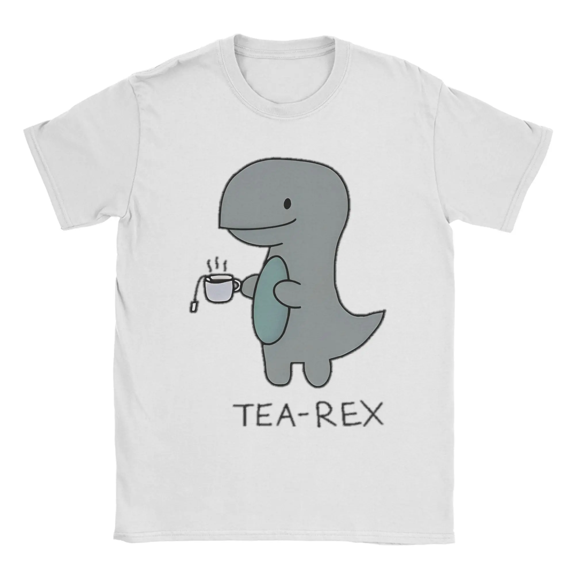 

Tea-Rex T-Rex Dinosaur Teacup Men's T Shirt Cartoon Cute Funny Tees Short Sleeve Crewneck T-Shirts Cotton Gift Idea Clothing
