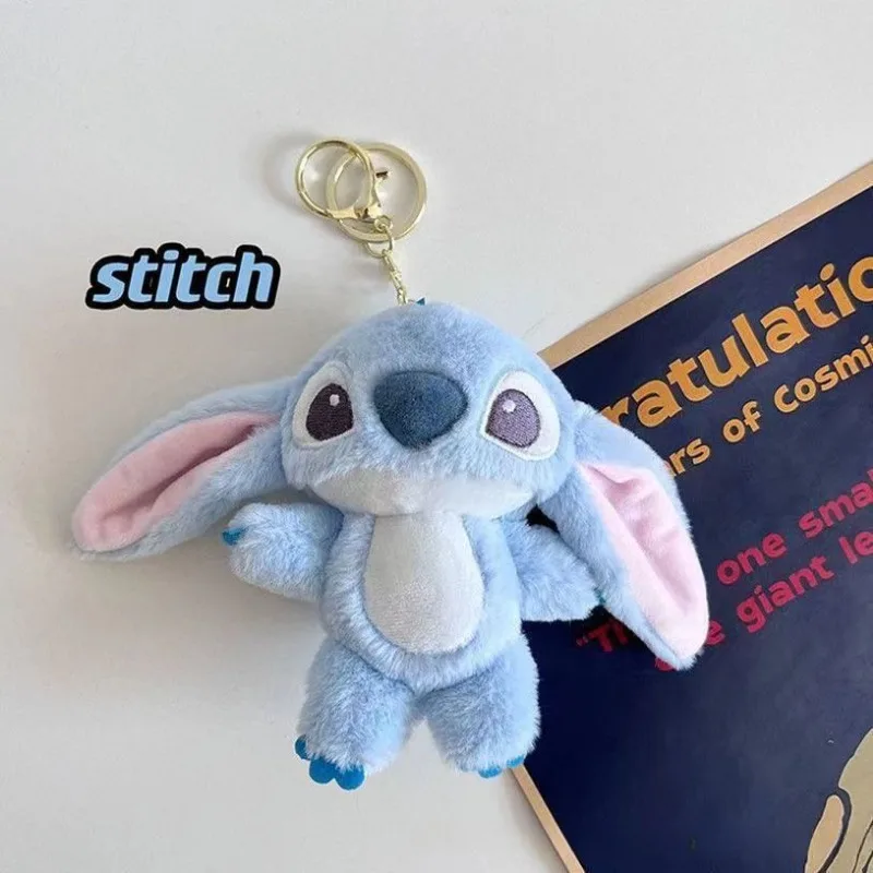 Disney-Porte-clés Stitch pour enfants, pendentif de dessin animé, couple de beurre, mignon, mode, décoration de sac à dos, jouet pour enfants, cadeau d'anniversaire