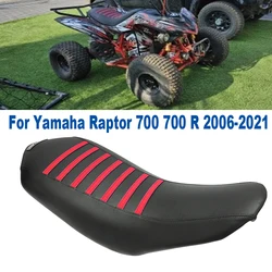 Funda de asiento de goma acanalada para motocicleta, cubierta de asiento suave impermeable, antideslizante, patrón de grano para Yamaha Raptor 700 700 R 2006-2021