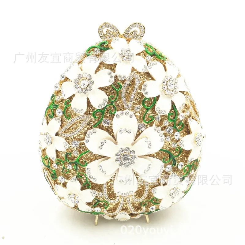 Three-dimensional Flower Clutch Dinner Bag Diamond-encrusted Women's Banquet Oil Dripping Evening Gift Bag Sac De Luxe Original