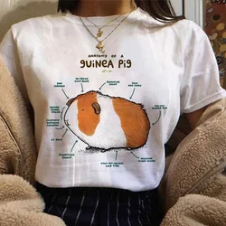 T-shirts Women Cartoon anatomy of a guinea pig Summer Kawaii Fashion Clothes Stylish T shirt Tops Lady Print Girl Tee T-Shirt