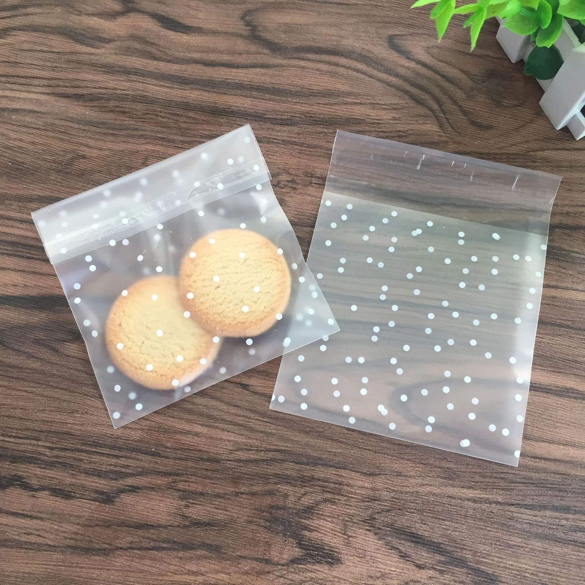 100 Pcs Cookie Bags Translucent Cellophane Frosted White Diy Self Adhesive Small Ziplock Candy Gift Pouch Wedding Birthday Party