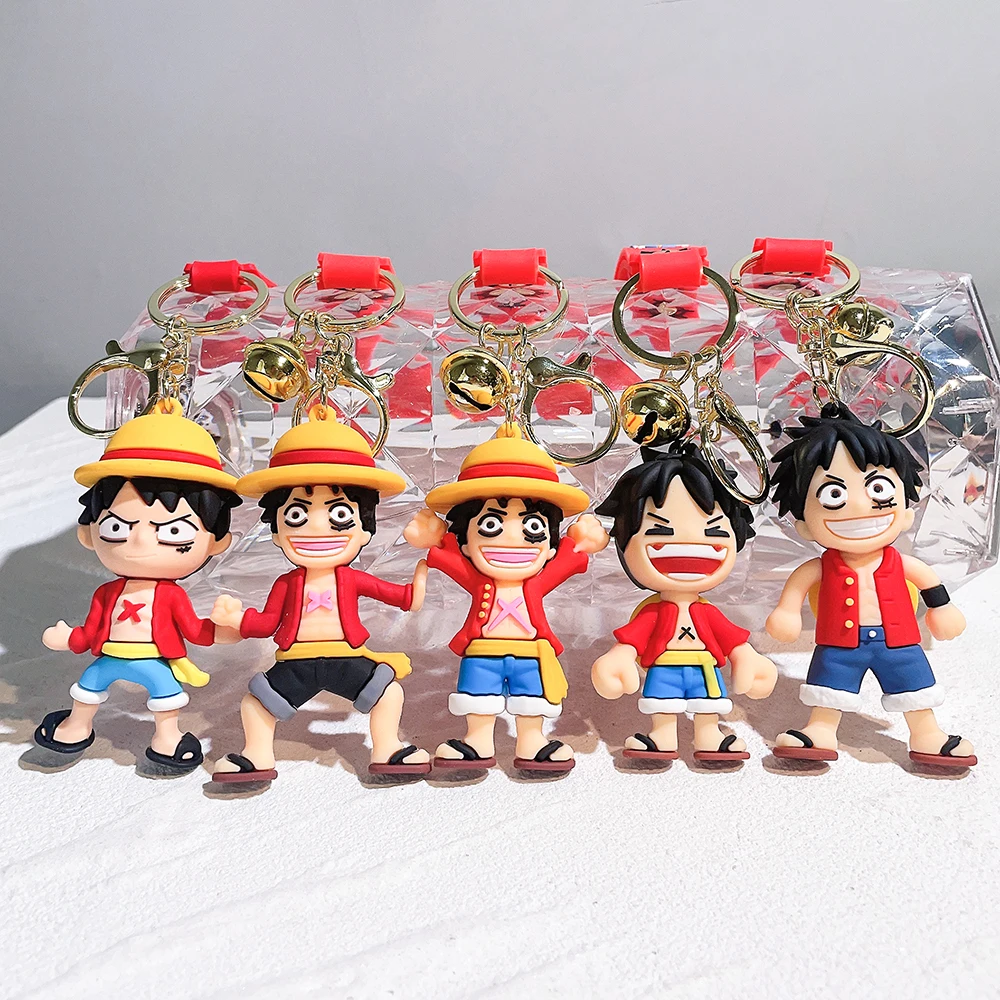 Multi Style Monkey D. Luffy Brelok do kluczy Anime ONE PIECE Figurka Luffy Doll Brelok do plecaka Breloczek do kluczy samochodowych Ozdoby Biżuteria