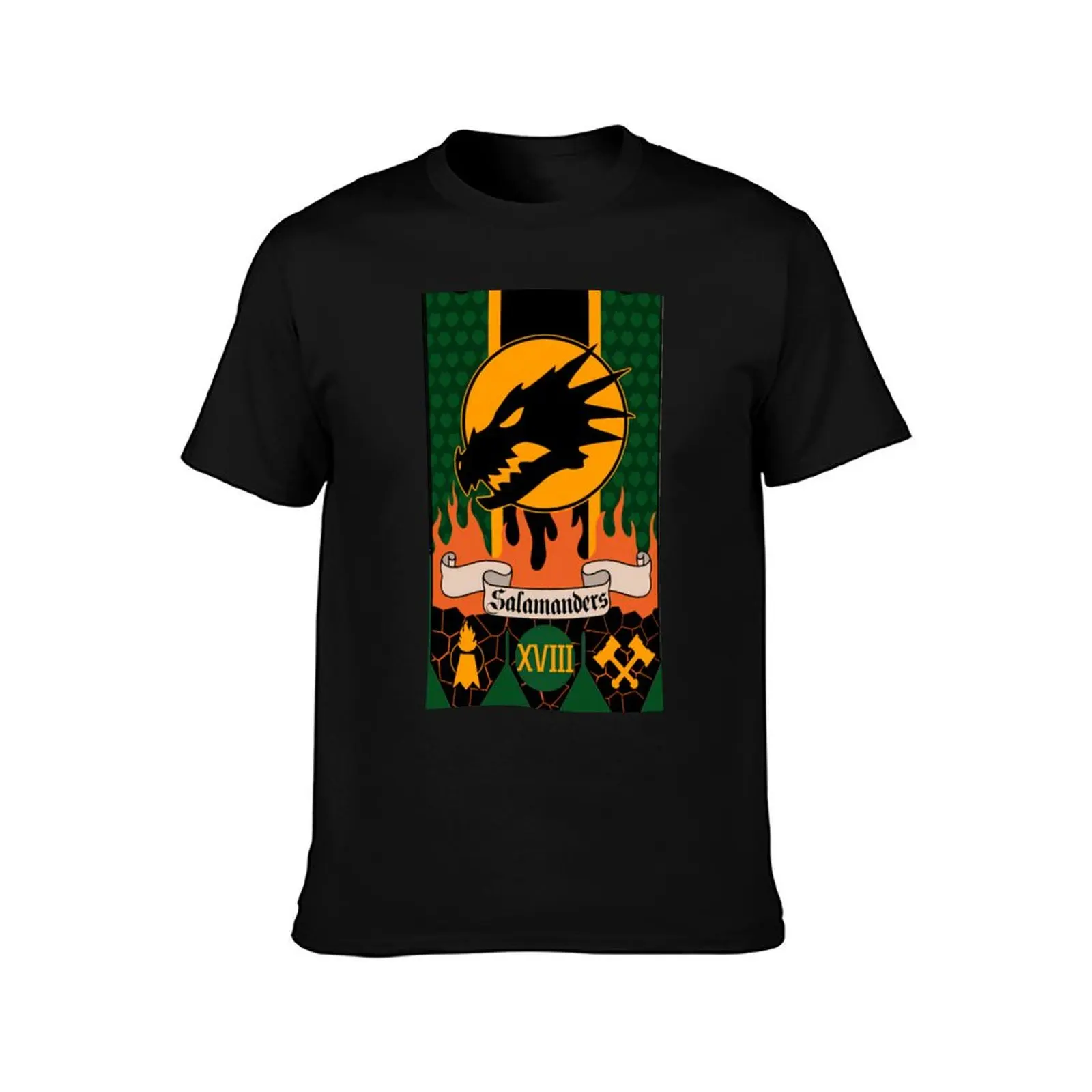 Salamanders Banner T-Shirt Summer Casual Cotton Tee Oversized Streetwear Tops Vintage Graphic Print Loose Fit Short Sleeve