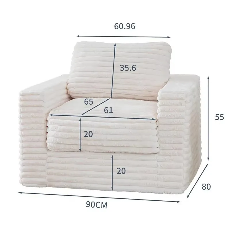 Modern Minimalist All-sponge Bean Bag Chair Multifunctional Fabric Art Upholstery Vacuum-compressible One-piece Molded Sofa