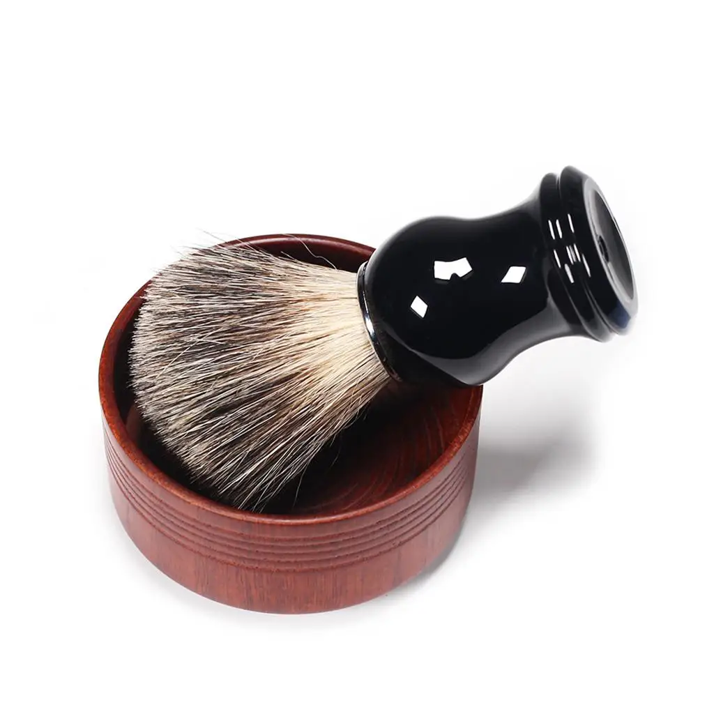 Resin Handle Barber Shaving Brush Dense Bristle Men's Facial Grooming Tool for Shaving Soap and Cream