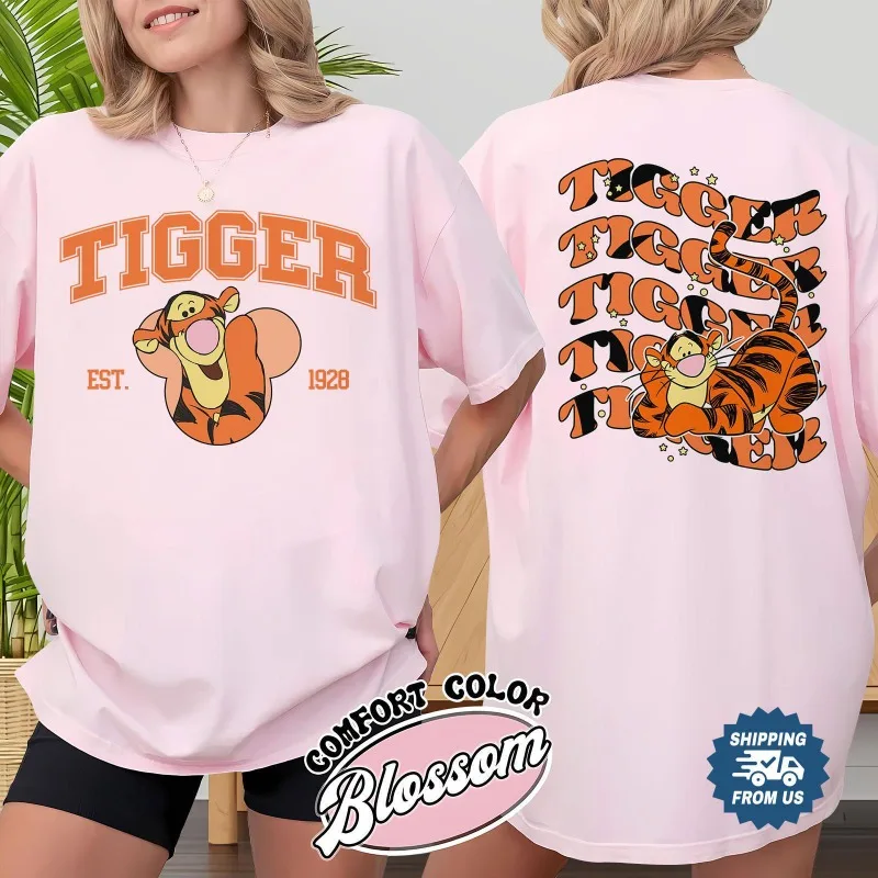 T-shirt Disney Tigger, T-shirt Winnie The Pooh pour femmes, vêtements de rue décontractés et à la mode pour hommes et femmes, nouvel été