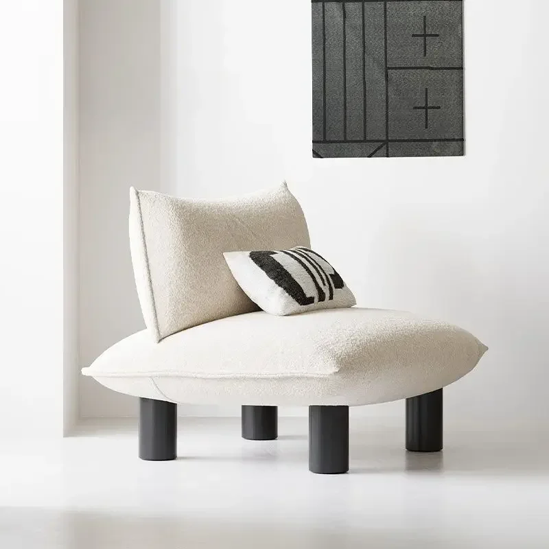 

Simple solid wood fabric single leisure sofa