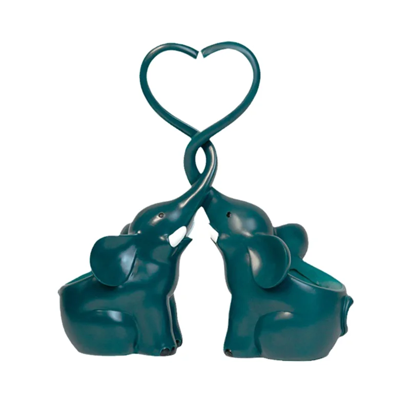 

A21I-Home Garden Elephant Succulent Planter Pot Home Couple Elephant Ornament Cartoon Couple Elephant Succulent Planters