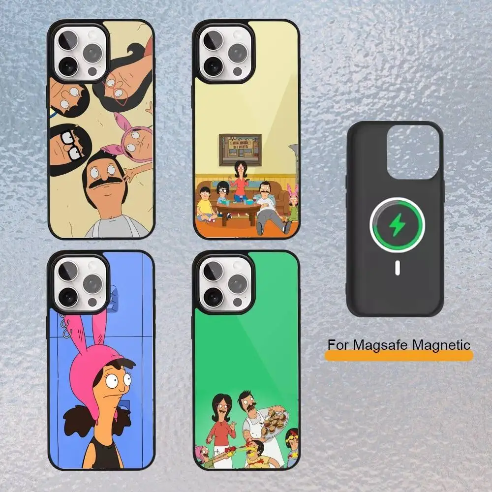 

CartoonS Bobs B-Burgers Phone Case For iPhone Magsafe Magnetic 17,16,15,14,13,12,11 Wireless Charging cover
