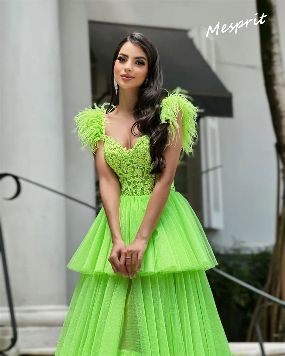 Mesprit gaun pesta gaya Sweetheart Ball gaun Prom panjang lantai gaun Tulle berlian imitasi disesuaikan