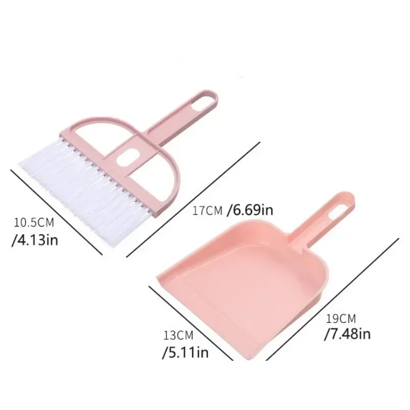 1SET Mini Desktop Sweep Cleaning Brush Keyboard Brush Cat Hamster Dustpan Small Broom Set Pet Professional Cleaning Tools