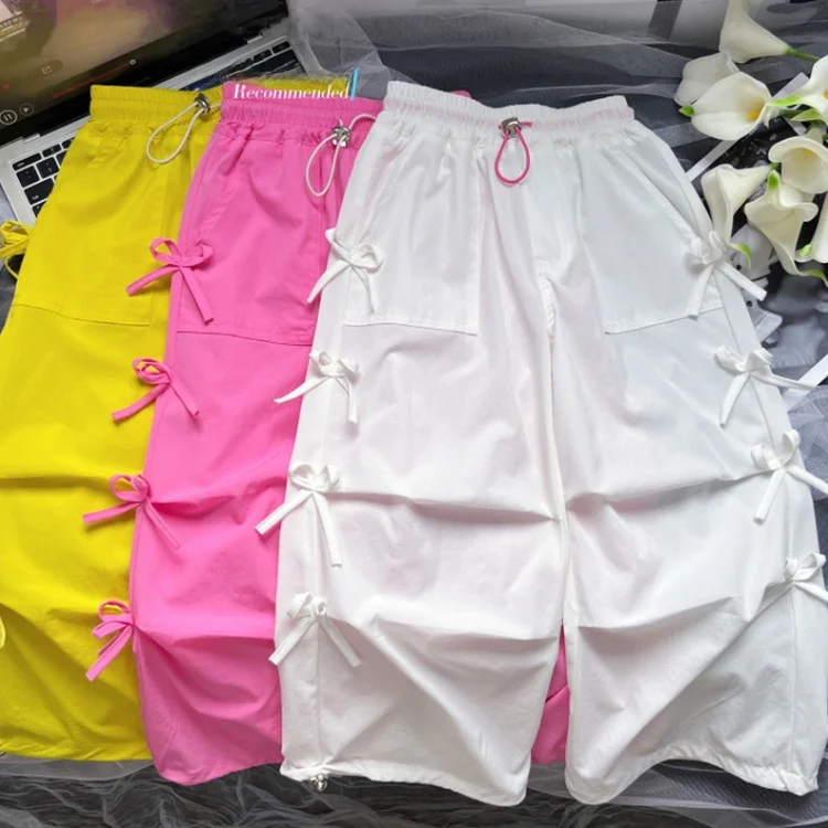 

Летние широкие брюки для девочек, свободный крой, тонкий материал, универсальные, модные, повседневные брюки для девочек