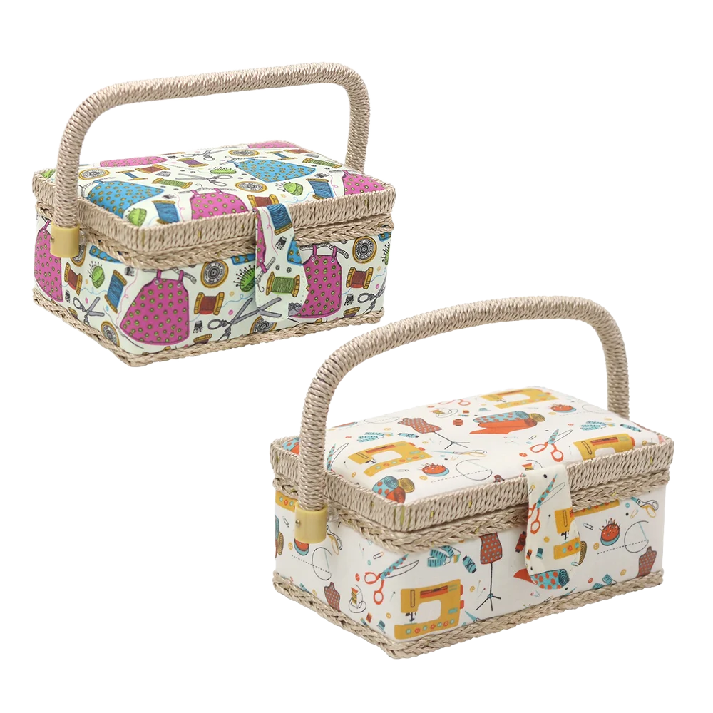 

Тканевый бытовой набор для хранения игл и ниток розового цвета. Корзина для игл и ниток.