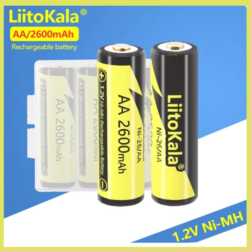 LiitoKala 1.2V AA 2600mAh Ni-MH Rechargeable Battery 1-16 Ni-26 For Temperature Gun