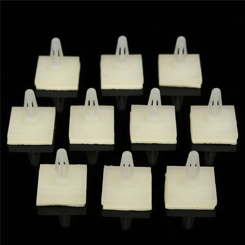 50/100pcs HC-5 Self Adhesive Mount Wire Tie Fixed Clip On PCB Spacer Standoff Locking Snap-In Fixed Clips Adhesive Cable Clamps
