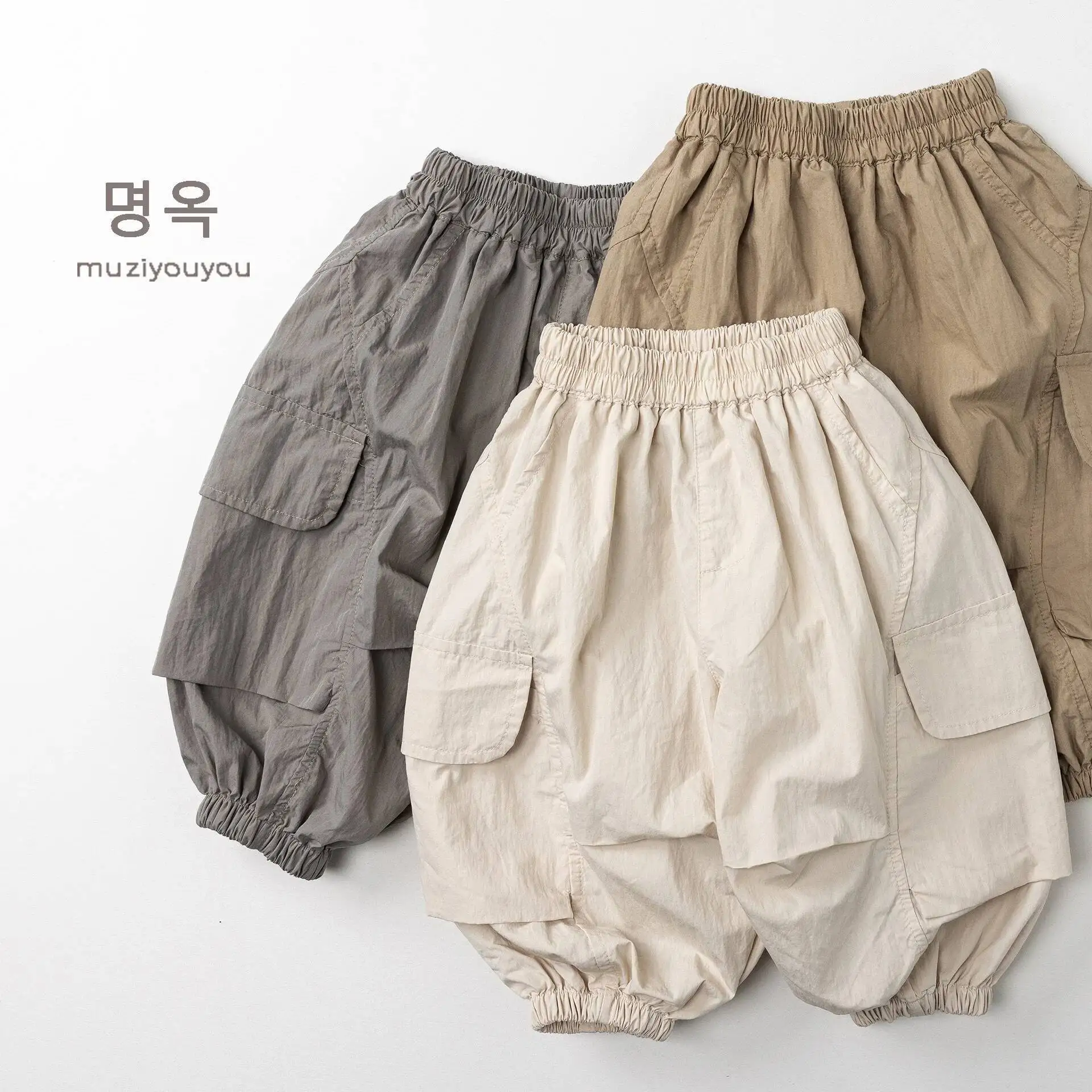 Frühling Sommer Kinderhosen 1-8 Jahre Jungen Mädchen Dünne Patchwork-Taschen Anti-Mücken Cargo-Hosen Jogger Kleinkind-Hosen Kinderkleidung – Detail 2